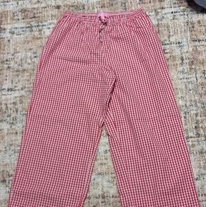 New, 100% Cotton Red Gingham Pull-On Pants
